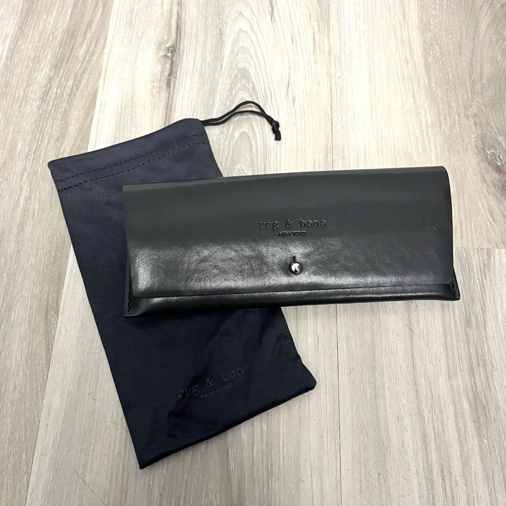 Rag & Bone Black Leather Eyewear Glasses Case with Dust Bag